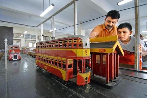 Miniatures of trams and buses on display at the BEST Museum in Mumbai. (Abhijit Bhatlekar/Mint) 